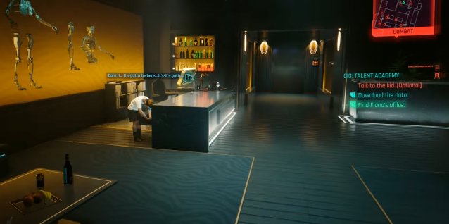 Fiona's office in the Talent Academy side quest in Cyberpunk 2077. 