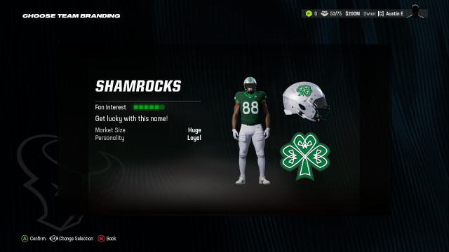 Shamrocks Madden 24 Relocation uniform