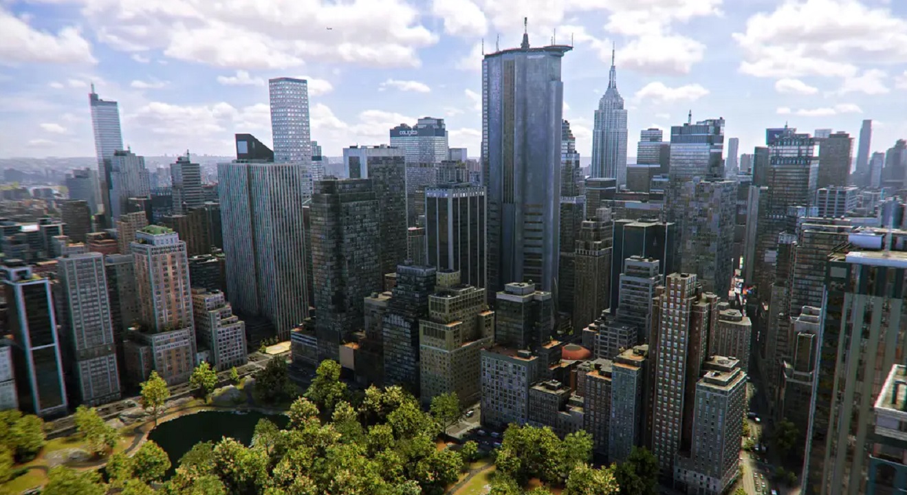 There is a shot of New York City in the daytime.