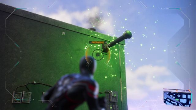Spider-Man scanning a steam pipe