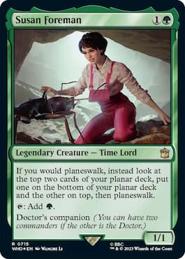 Image of Susan in front of giant bug through Susan Foreman MTG Blast From the Past Doctor Who Commander Precon