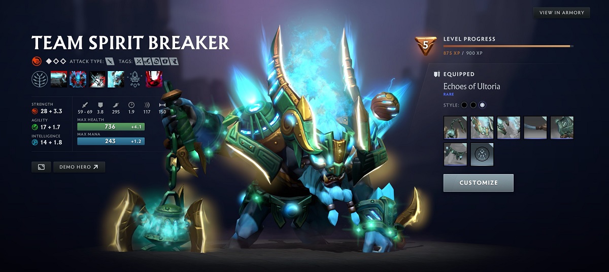 An image of Team Spirit Breaker in Dota 2.