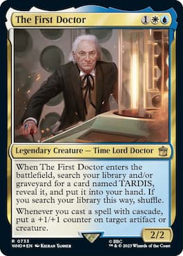 Image of The First Doctor from Doctor Who on The TARDIS through MTG The First Doctor Blast From the Past Doctor Who Commander Precon