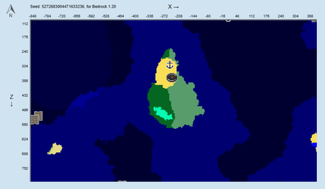 Screenshot of map 5272683004471633236 seed in Minecraft.