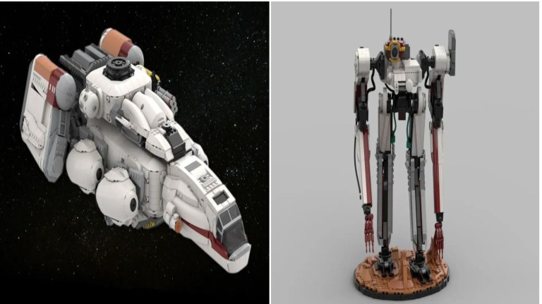 Fan-made LEGO builds for the Frontier ship and VASCO from Starfield.