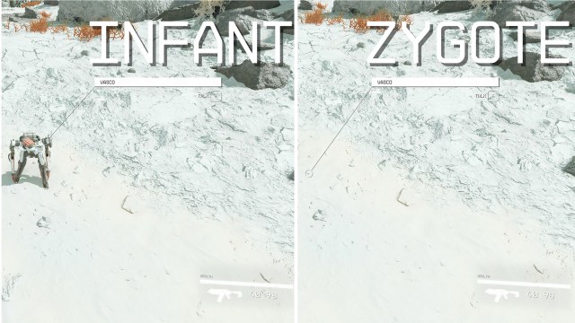 Edited screenshot showing two different size options in the Baby Vasco mod.