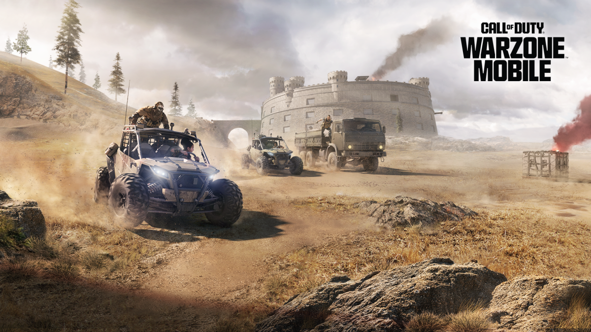 Warzone Mobile art of operators riding in a vehicle.