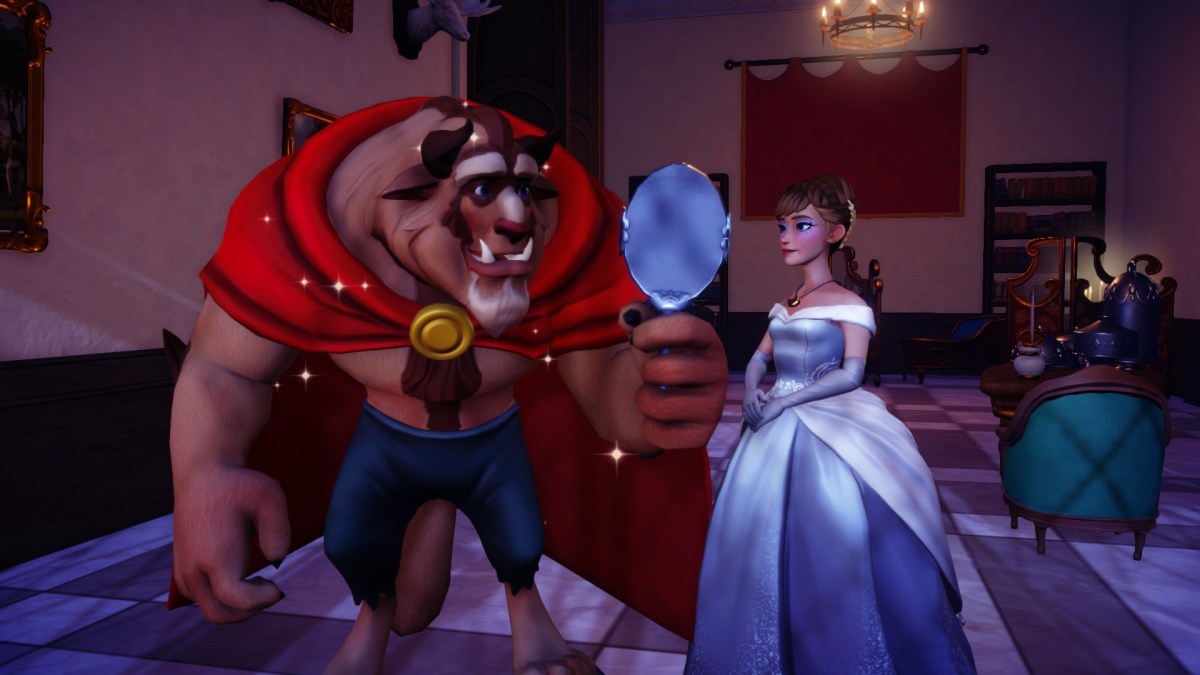 The player standing next to the Beast while he holds a mirror.