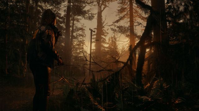 saga exploring forest in alan wake 2