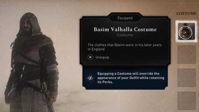 basim valhalla skin in assassin's creed mirage menu