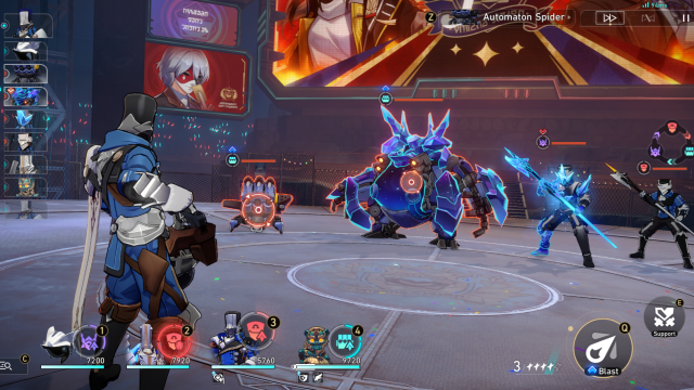 A team of Aether Spirits fighting Giovanni's team.