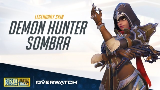 Artwork for the Demon Hunter Sombra skin in Overwatch.