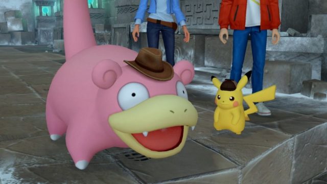 pikachu talking to slowpoke in detective pikachu returns