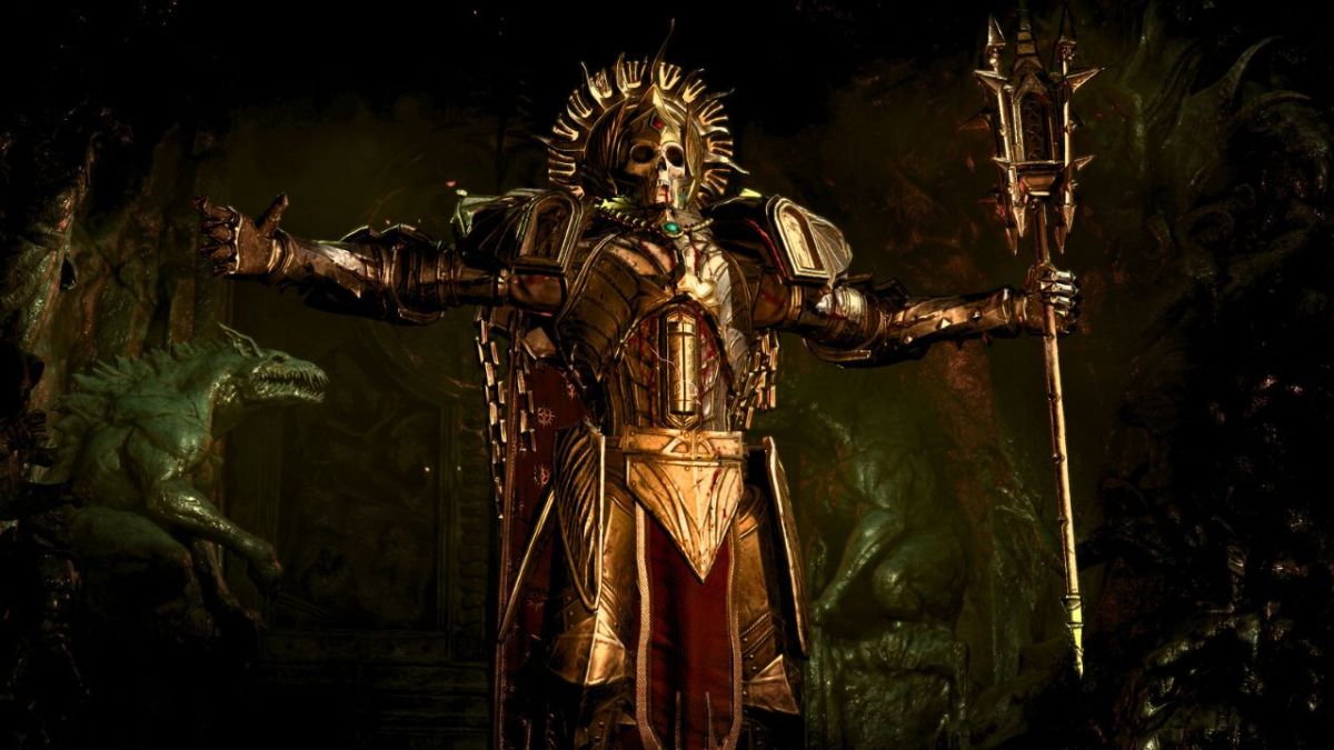 Boss elite wearing skull mask wielding staff in season 2 of diablo 4