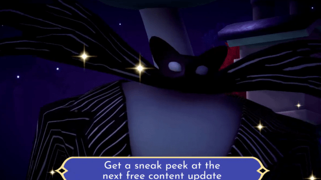 A close up shot of Jack Skellington's bow tie.