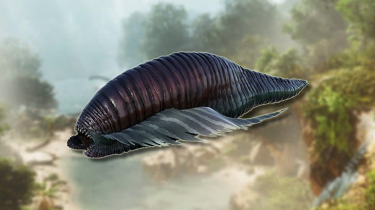 A massive leech photoshopped onto a background in Ark: Survival Ascended