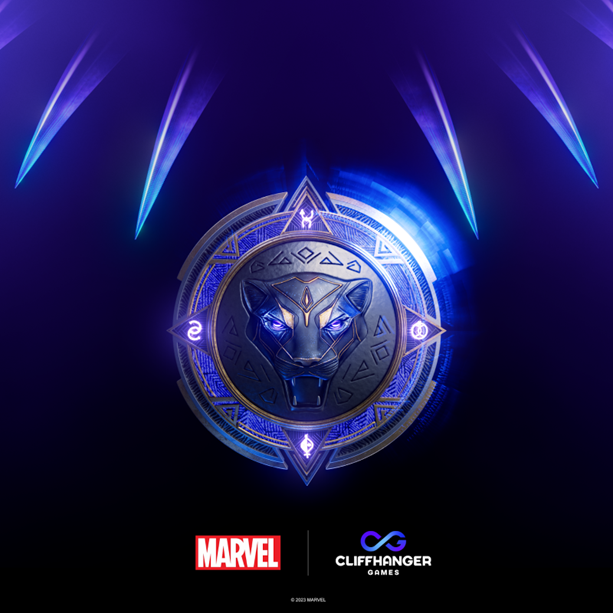 A teaser for EA's Black Panther game showing a Black Panther symbol.