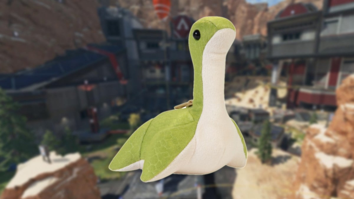 Nessie plushie superimposed onto the Apex firing range