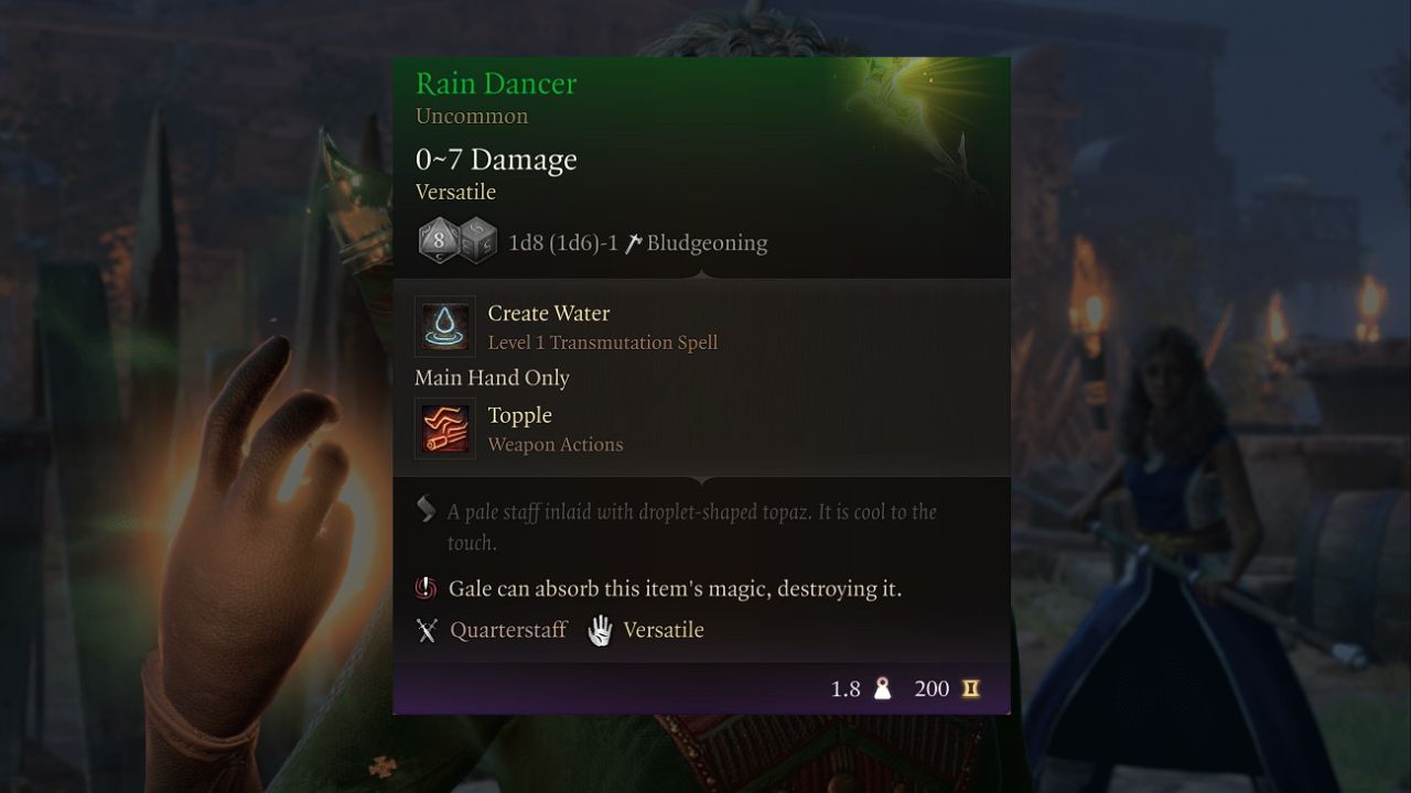 Rain Dancer weapon with Create Water in Diablo 4