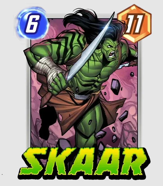 Marvel Snap card art for Skaar.