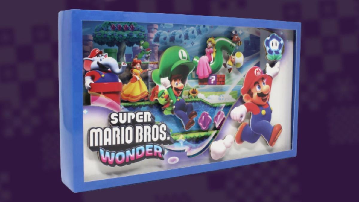 super mario wonder shadowbox collectible