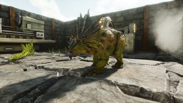 A baby Triceratops in Ark: Survival Ascended.