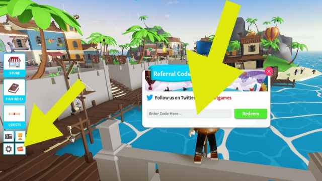 How to redeem codes in Fishing Simulator