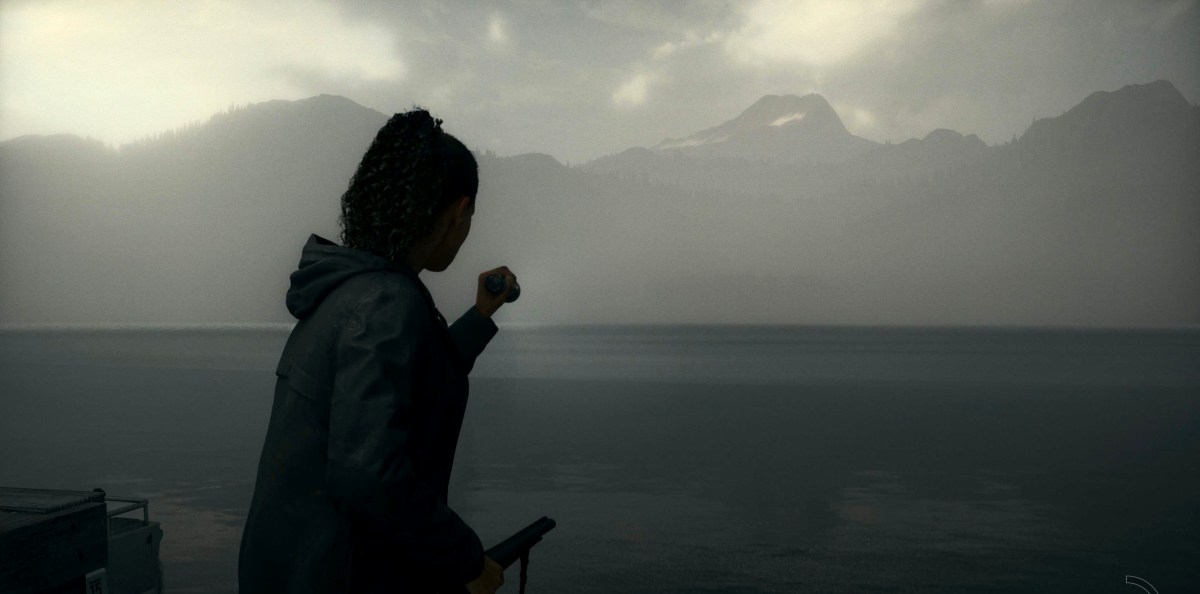 An in game screenshot of Saga Anderson from Alan Wake 2.