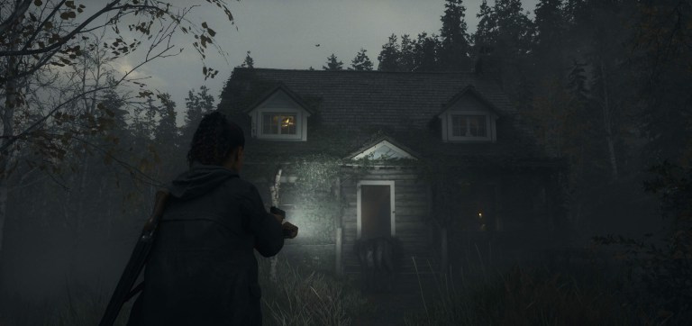 An in game screenshot of the Ranger Cabin from Alan Wake 2.