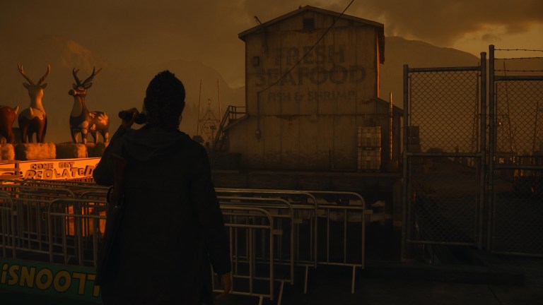 An in game screenshot of the fishery building from Alan Wake 2