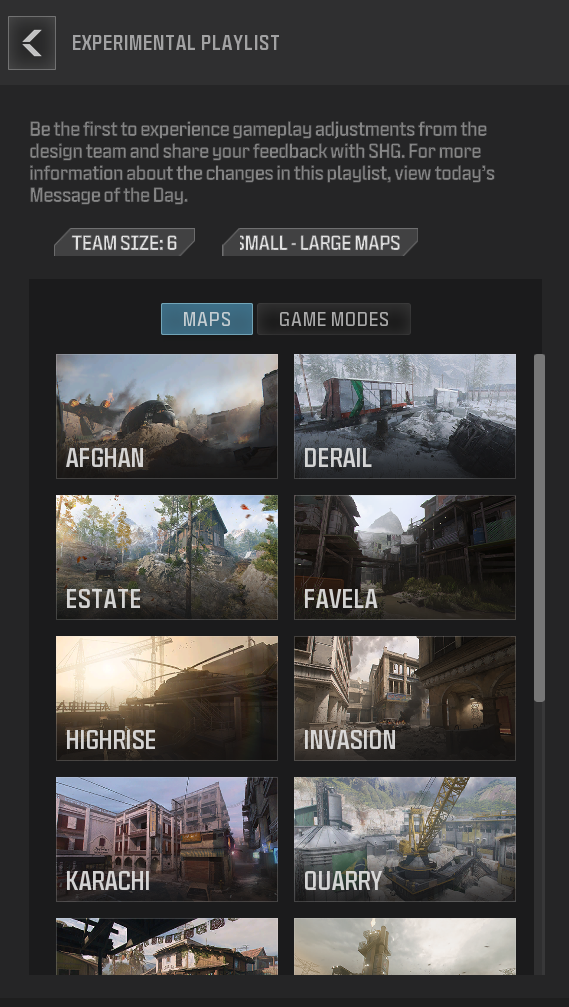 Image of the experimental playlist map rotation.