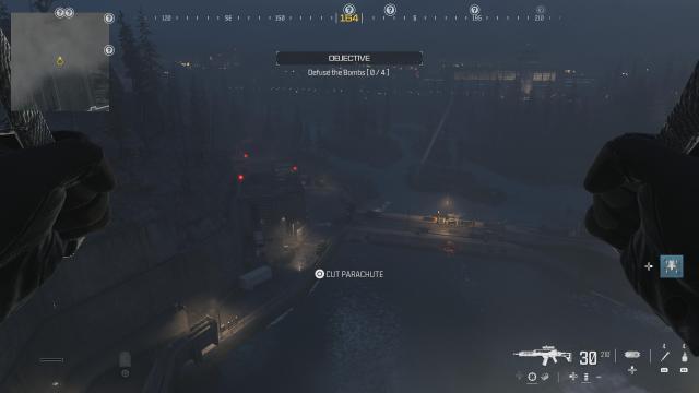 MW3 Gora Dam mission: Ghost parachute gliding across the dam