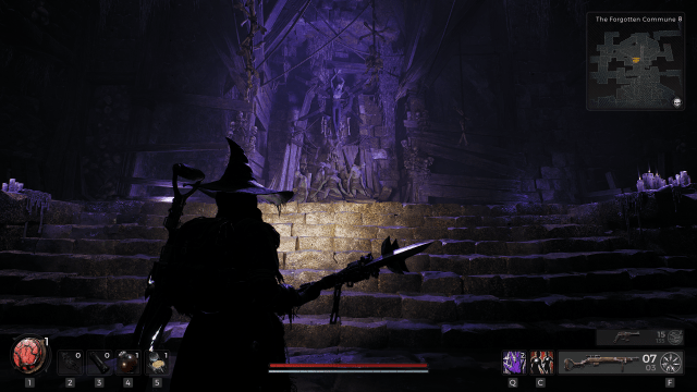 The Hero standing in front of a Befouled Altar in Remnant 2