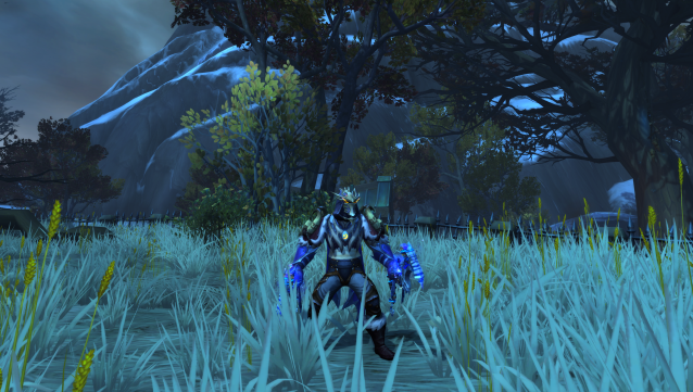 WoW Rogue Drustvar in a grassy area.