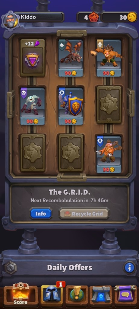 Image of the Grid system in Warcraft Rumble.