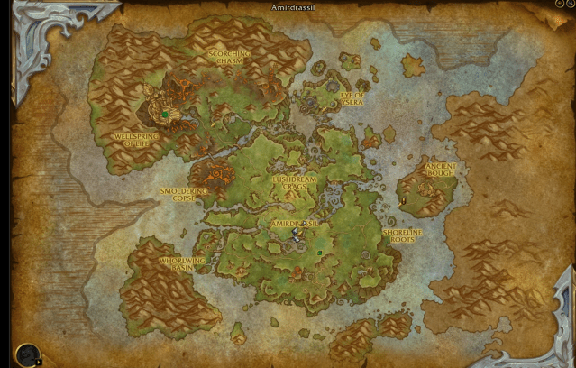 Image of the map in WoW Dragonflight.