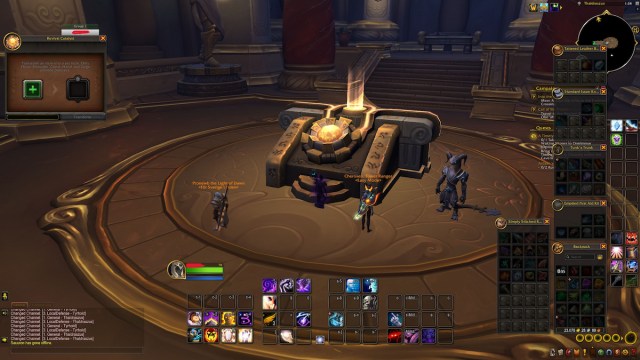 Revival Catalyst in World of Warcraft with a couple of players transforming their gear