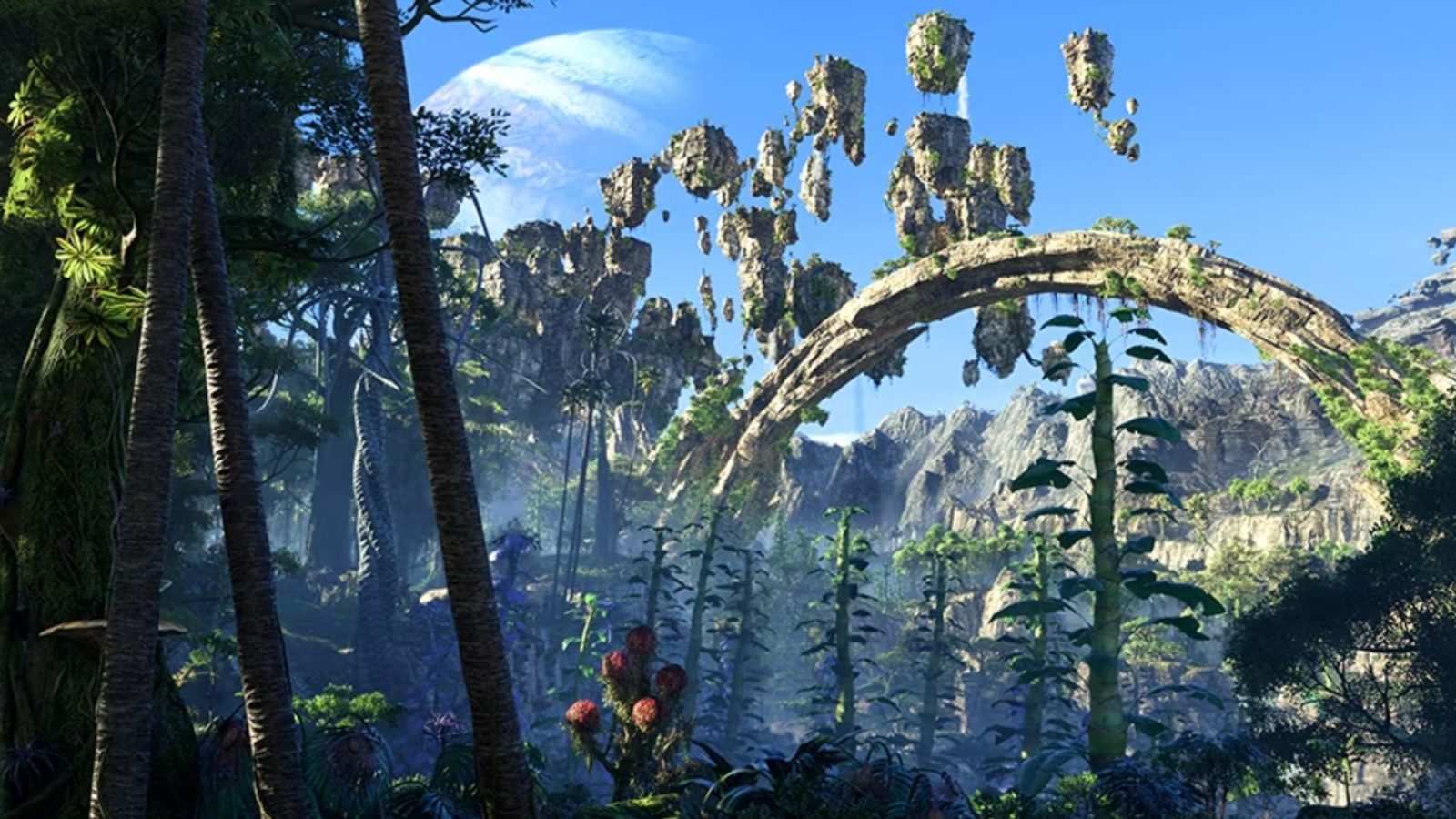 wide shot of avatar frontiers of pandora planet