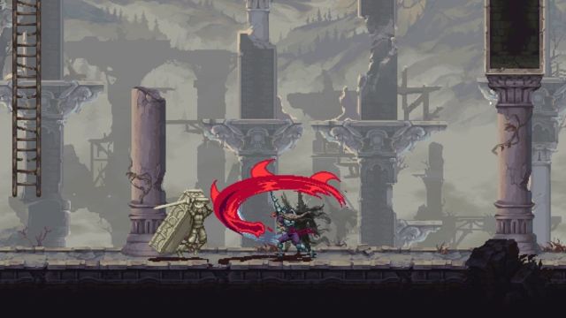 Blasphemous 2 main character using weapon.