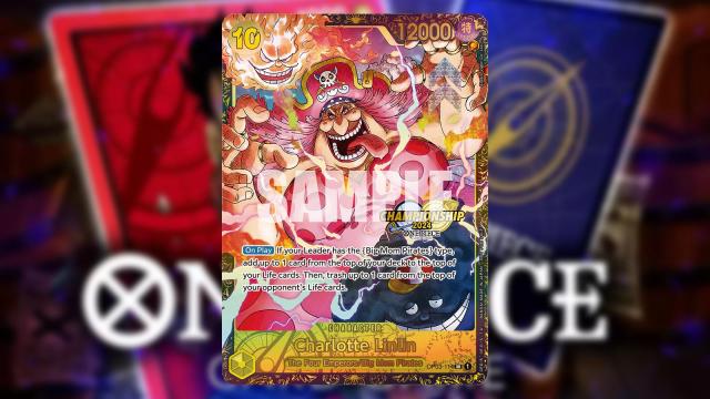 Big Mom from One Piece appears on a Yellow Championship Character card from the Bandai card game.