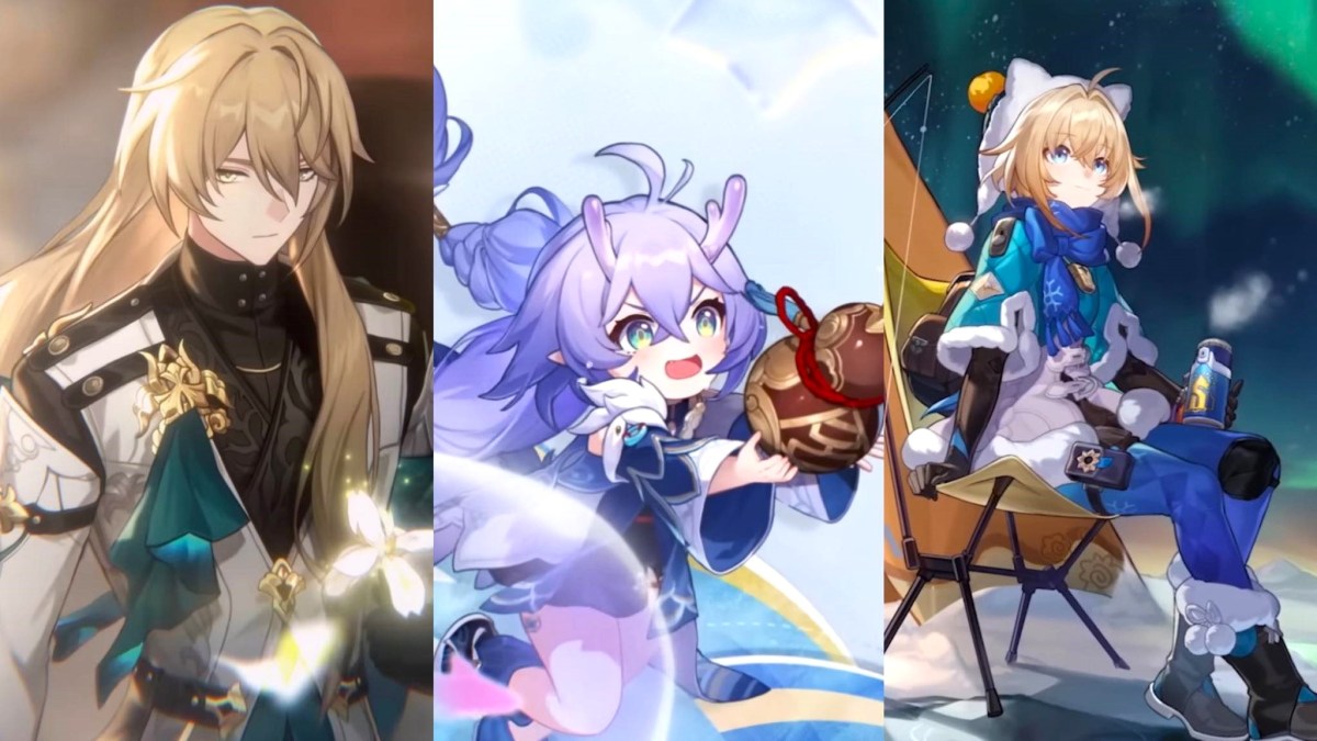 Healers Luocha, Bailu, and Lynx next to one another in Honkai: Star Rail.