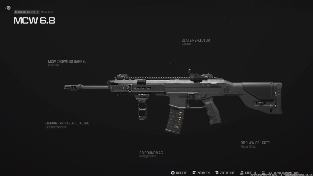 A screenshot of the best MCW 6.8 loadout in MW3.