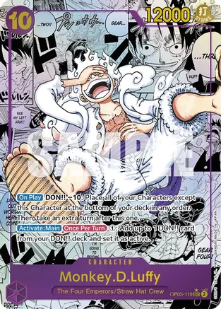 Purple Monkey D Luffy Awakening of the New Era Manga Rare Alt-Art card.