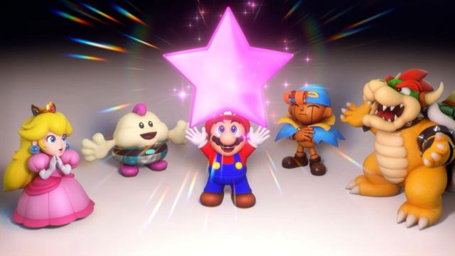 super mario rpg characters around a star