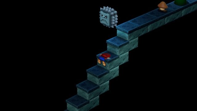 mario being squished in super mario rpg