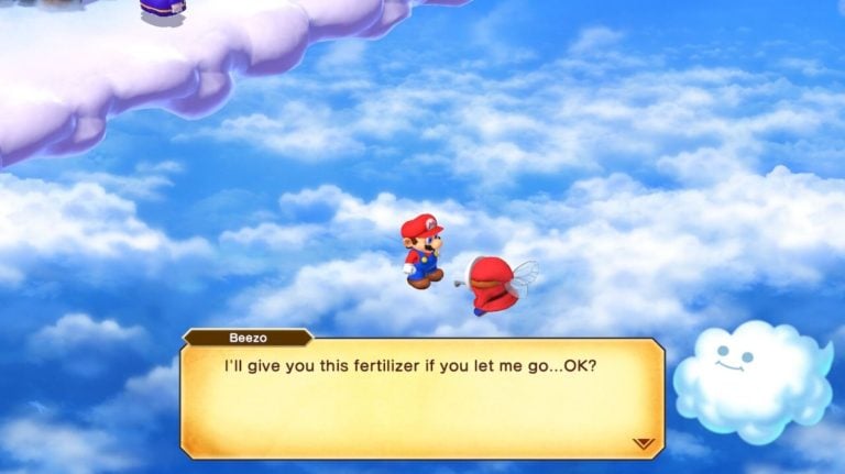 mario getting fertilizer in super mario rpg remake