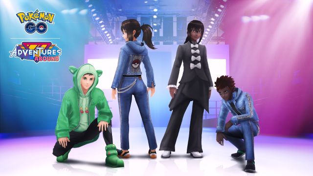 Pokemon Go players lined up with Fashion Week outfits.