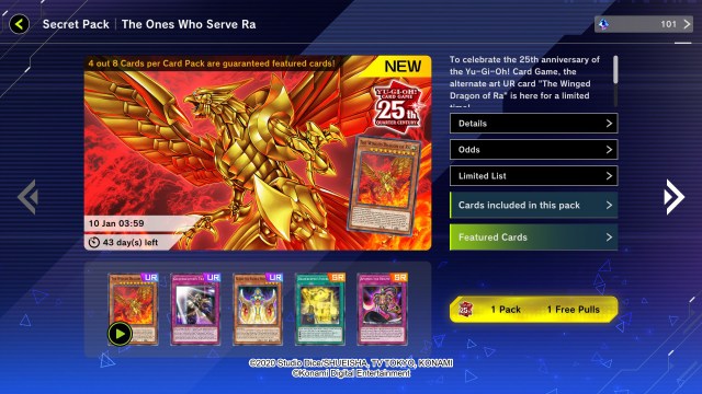 Yu-Gi-Oh! Master Duel 25th Anniversary The Ones Who Serve Ra secret pack
