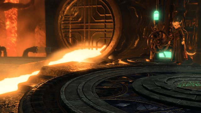 A screenshot of a character in BG3 in the Adamantine Forge.