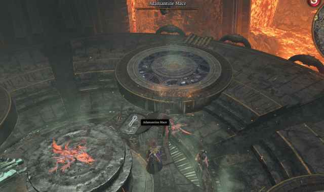 A screenshot from BG3 showing players where they can pick up their weapon after defeating the Grym.